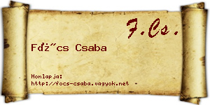 Föcs Csaba névjegykártya